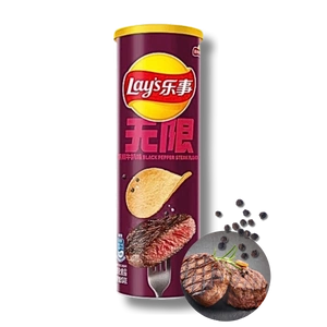 Lay’s Stax Black Pepper Rib Eye chińskie chipsy o smaku steka 90g
