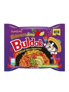 Buldak samyang zupka ostra koreańska ramen chicken habanero lime fioletowa hot chicken ramen limonka 135g