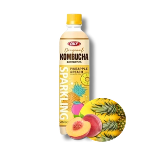 OKF Kombucha Pineapple Peach Zero, anansowo-brzoskwiniowa 500ml